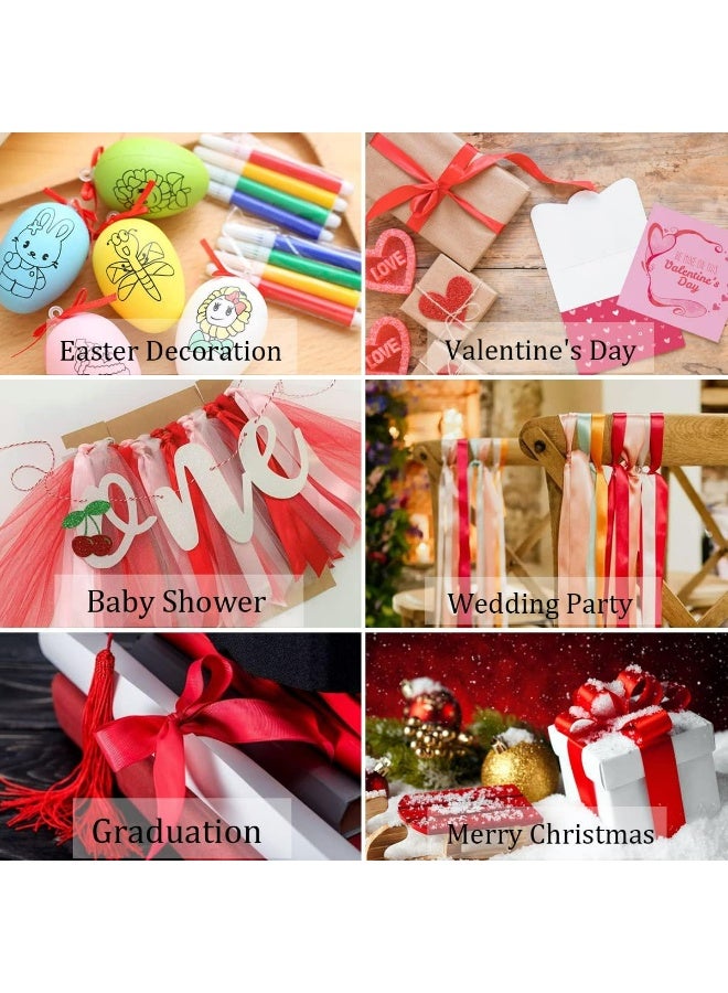 22 Meters Luxe Satin Ribbon – Premium 4cm Width Polyester Craft Ribbon for Gift Wrapping & Decoration (Red) - Image 3