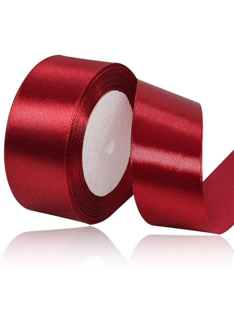 22 Meters Luxe Satin Ribbon – Premium 4cm Width Polyester Craft Ribbon for Gift Wrapping & Decoration (Red) - Image 1