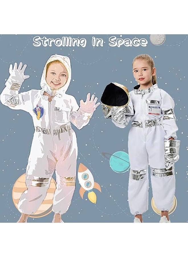 عربست ملابس الطفل رائد الفضاء ملابس الطيار الفضائي مع شارة الصدر خوذة وقفازات حفلة أداء أزياء أداء أزياء منصة الرقص - Image 3