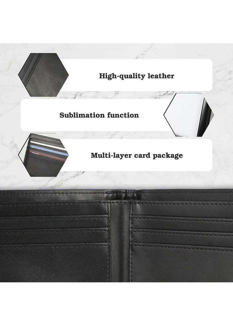 Y&D Sublimation Heat Transfer Wallet, Leather Double Sided Blank DIY Wallet Card Holder For Men, Office Work Travel, Birthday Holiday Gifts (2 Pcs)  - Image 2