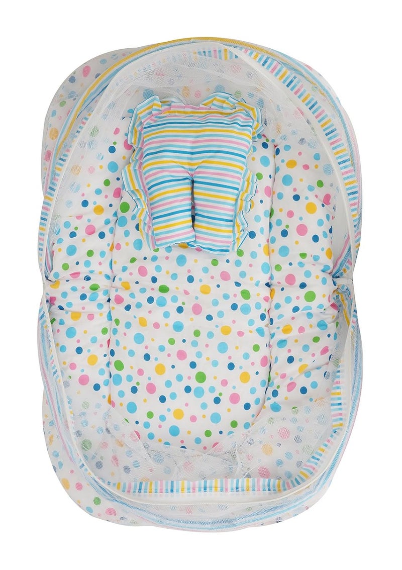 FARETO First Kids Step Toddler Mattress with Mosquito Net Blue - Image 2