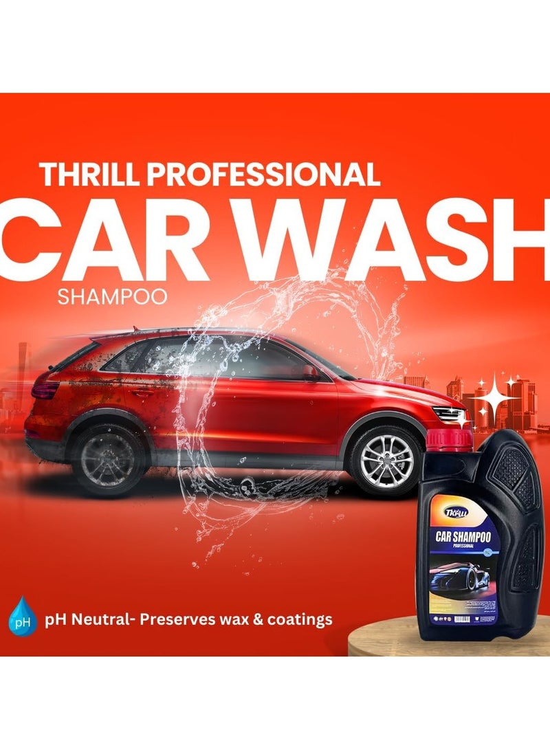 Thrill Professional Car Shampoo 1L – High-Foaming Car Wash Liquid for Deep Cleaning and Shine  - Image 2
