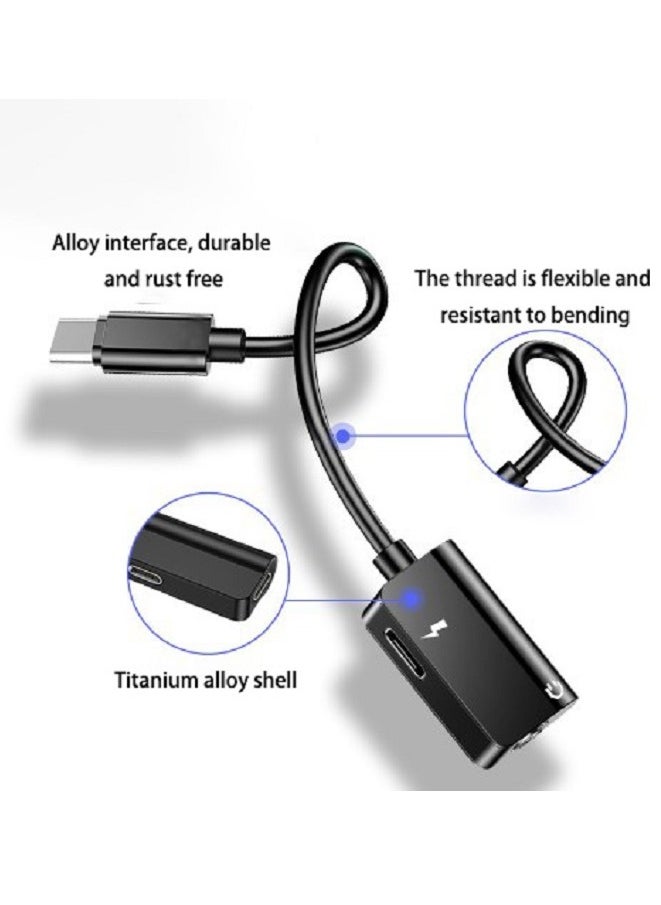Generic Silver 2-In-1 TypeC Headphone Adapter 3.5mm Interface For Charging And Listening To Music  - Image 2