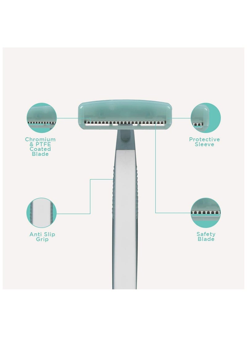 PEE SAFE Furr Bikini Razor for Women | Reusable and Painless Body Hair Removal | With Sleeve & Anti-Slip Grip | Pack of 2 - Image 3