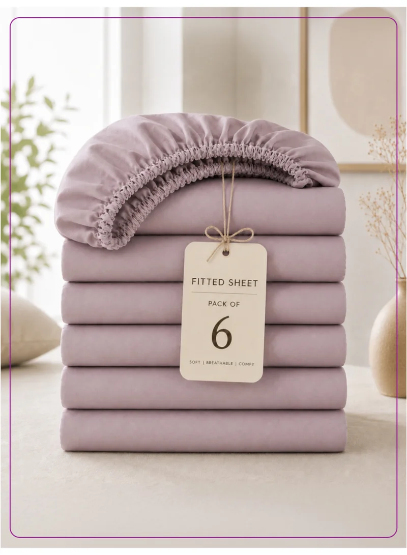 Donetella Super King Fitted Sheets 200x200 cm – Pack of 6 | OEKO-TEX Certified Brushed Microfiber | Deep Pocket with 360° All-Round Elastic | Ultra Soft, Wrinkle Resistant, Easy Care | Safe for Sensitive Skin