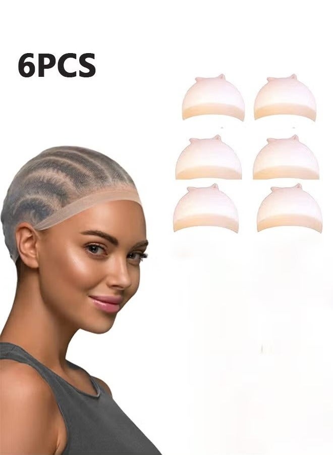 HD Wig Cap, 6 Pieces Invisible and Sheer Breathable Ultra-thin Stretchy Stocking Caps for Lace Front Wigs - Image 1