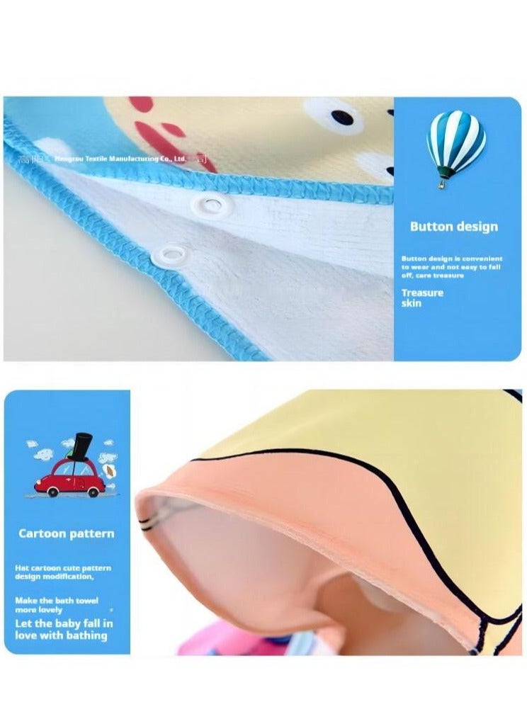 واي آند دي منشفة استحمام ناعمة بغطاء رأس بتصميم حيوان - Image 4