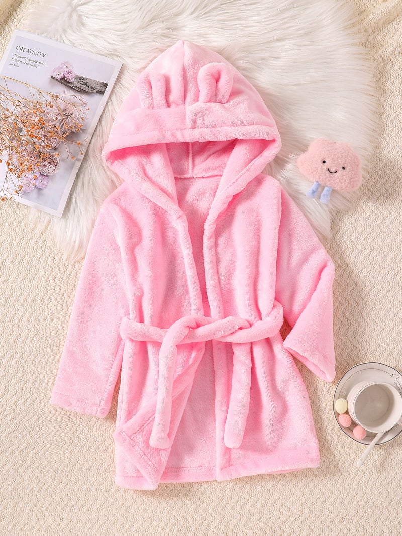 Children'S Nightgown Flannel Baby Boy'S Thickened Girl'S Coral Fleece Pajamas Four Seasons Bathrobe - Image 2