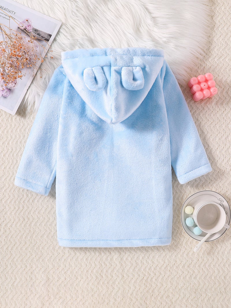 Children'S Nightgown Flannel Baby Boy'S Thickened Girl'S Coral Fleece Pajamas Four Seasons Bathrobe - Image 5