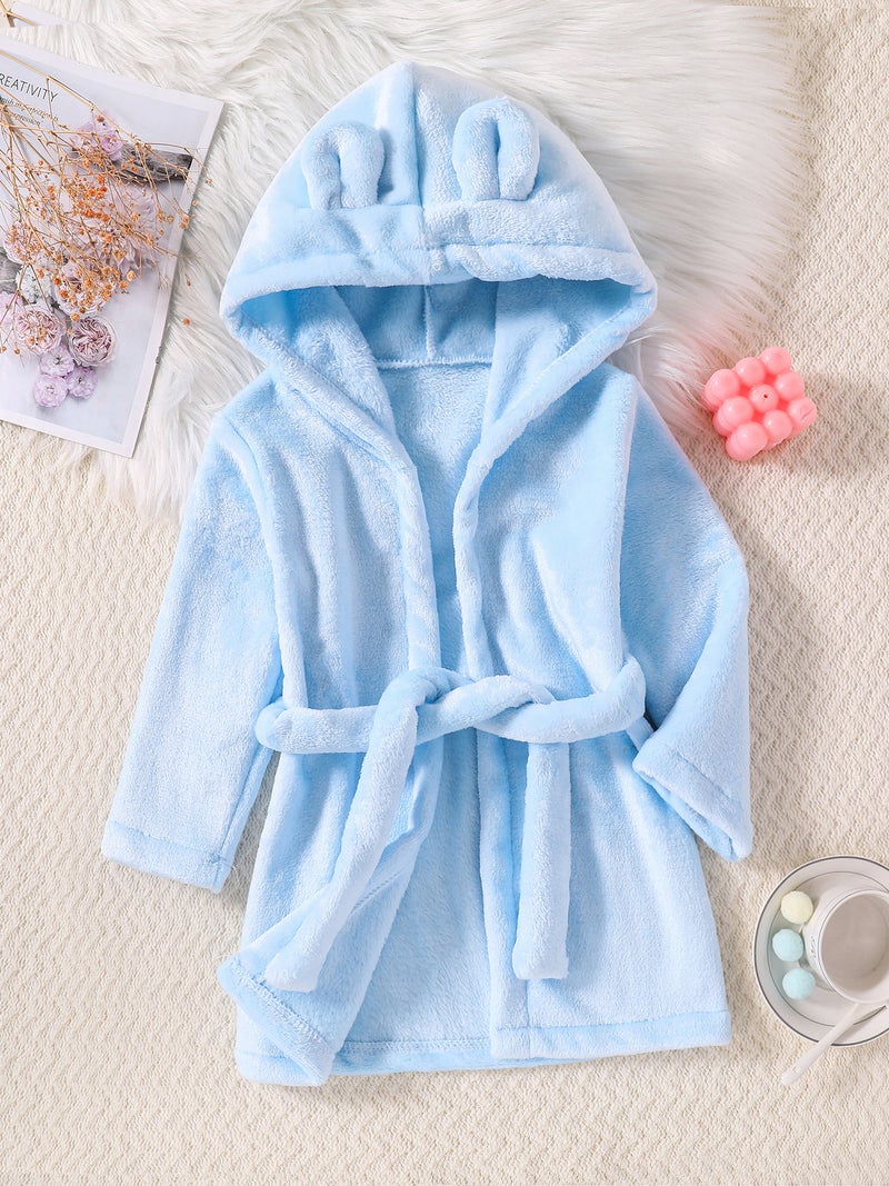 Children'S Nightgown Flannel Baby Boy'S Thickened Girl'S Coral Fleece Pajamas Four Seasons Bathrobe - Image 4