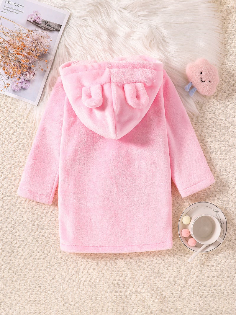 Children'S Nightgown Flannel Baby Boy'S Thickened Girl'S Coral Fleece Pajamas Four Seasons Bathrobe - Image 3