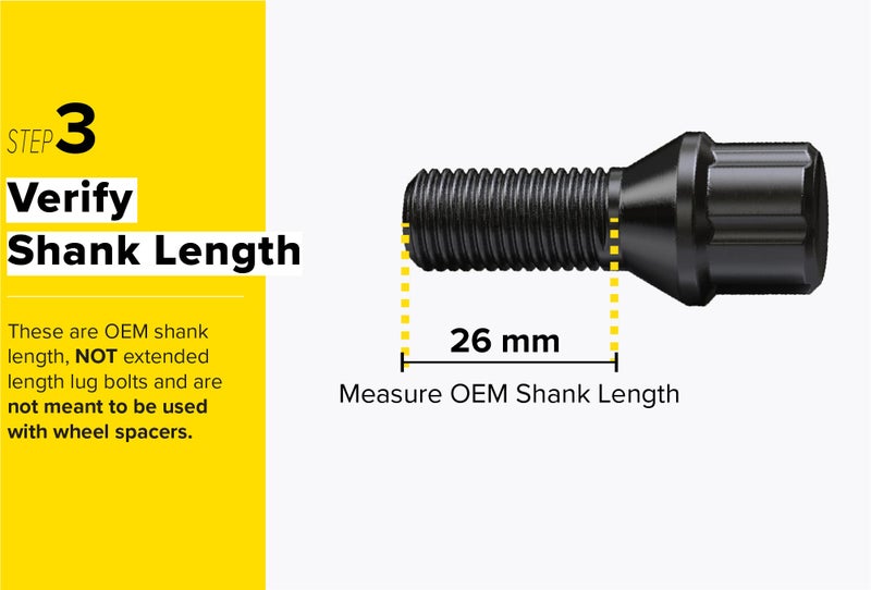 StanceMagic 20pcs Locking Spline Black 12x1.5 Lug Bolts with Socket Key (26mm OEM Shank Length, Cone Seat) Compatible with BMW 128i 135i 318i 320i 325i 328i 335i M3 528i 530i 535i M5 Z3 Z4 E36 E46 E60 E90 E92 E93 - Image 5