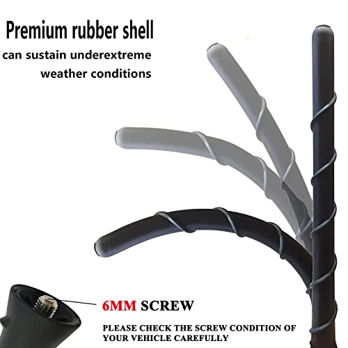 E-Vniko 8'' Inch Roof Antenna Mast Compatible for 2011-2022 Jeep Cherokee Grand Cherokee Dodge Durango Dart Journey Chrysler 200 Replacement Back Rubber Car Antenna 5091100AA 68297936AA - Image 4