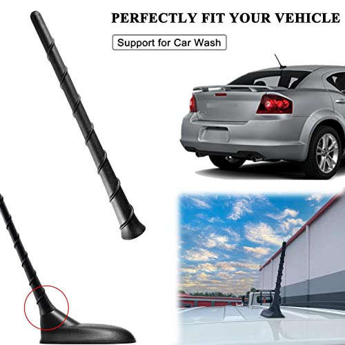 E-Vniko 8'' Inch Roof Antenna Mast Compatible for 2011-2022 Jeep Cherokee Grand Cherokee Dodge Durango Dart Journey Chrysler 200 Replacement Back Rubber Car Antenna 5091100AA 68297936AA - Image 5