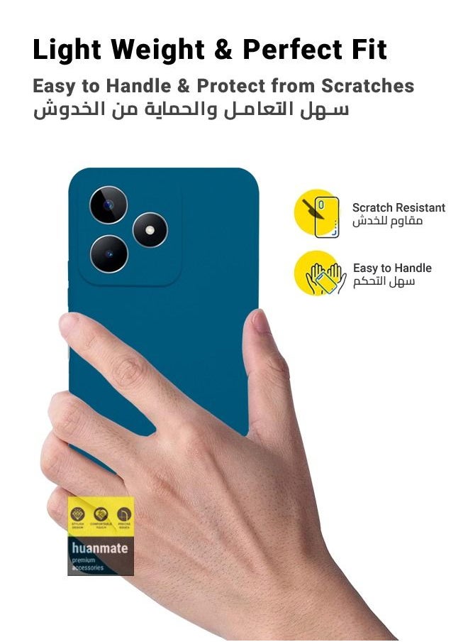 huanmate - غطاء حماية أنيق من السيليكون لهاتف ريلمي C53 باللون الأزرق - Image 1