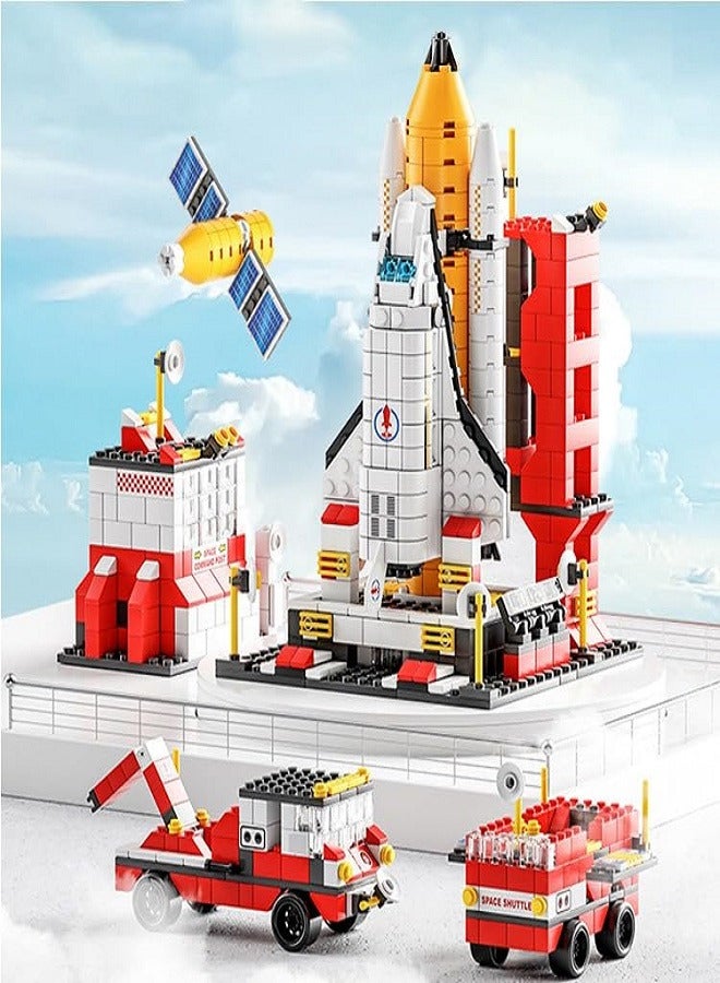 Spaceship Exploration Rocket Building Blocks Launcher Toys 6 in 1 Steam Space Building Blocks Kit Kids Birthday Gift (1000pcs) - Image 1