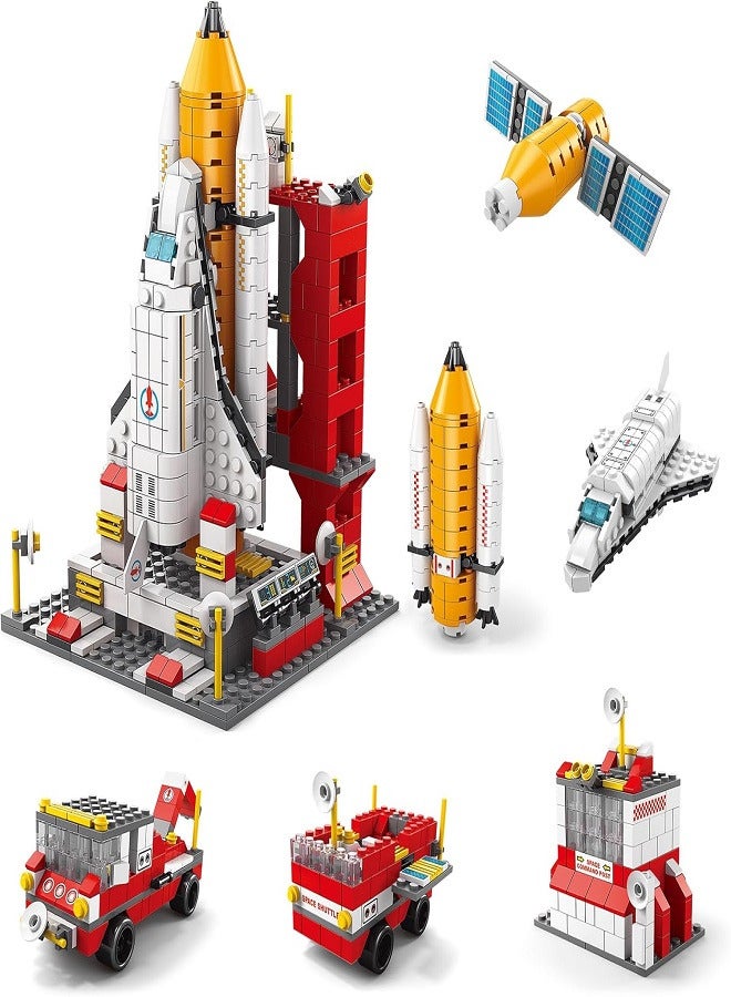 Spaceship Exploration Rocket Building Blocks Launcher Toys 6 in 1 Steam Space Building Blocks Kit Kids Birthday Gift (1000pcs) - Image 2