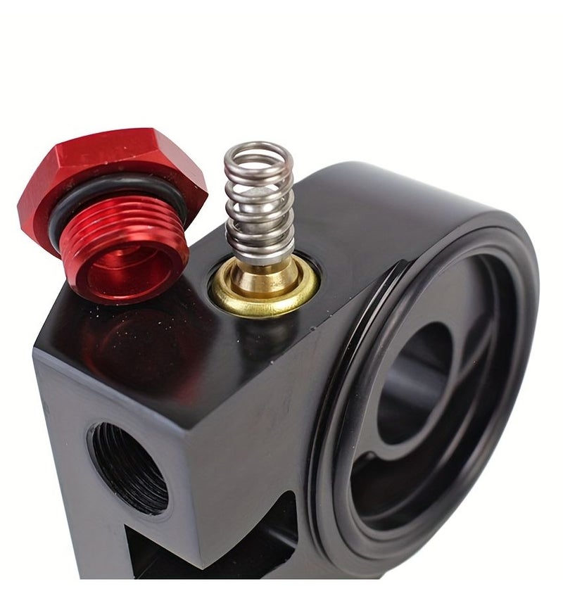 Black Aluminum Oil Filter Adapter M20 X 1.5 With Thermostat - Image 5