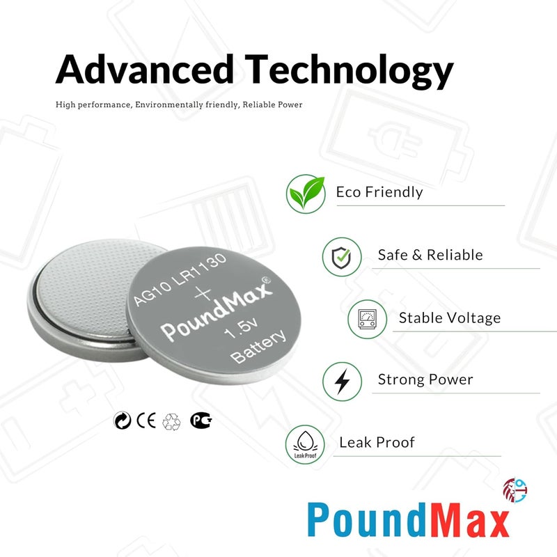 PoundMax 20 x LR1130 1.5V Alkaline Battery - Image 5