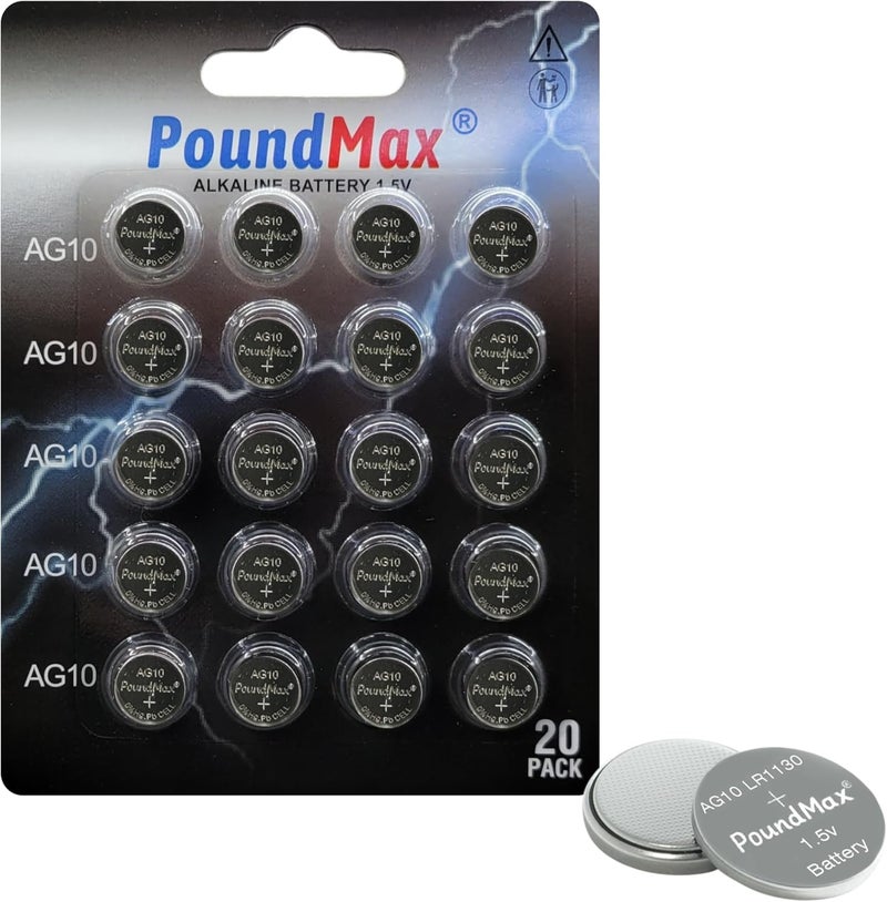 PoundMax 20 x LR1130 1.5V Alkaline Battery - Image 1