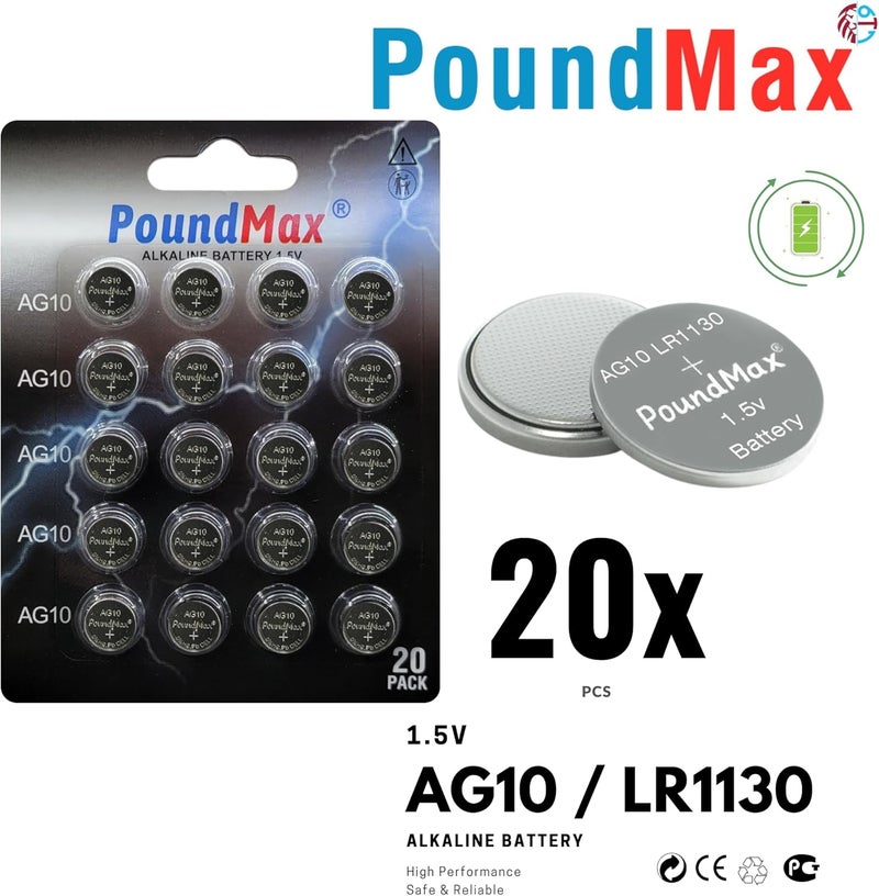 PoundMax 20 x LR1130 1.5V Alkaline Battery - Image 2