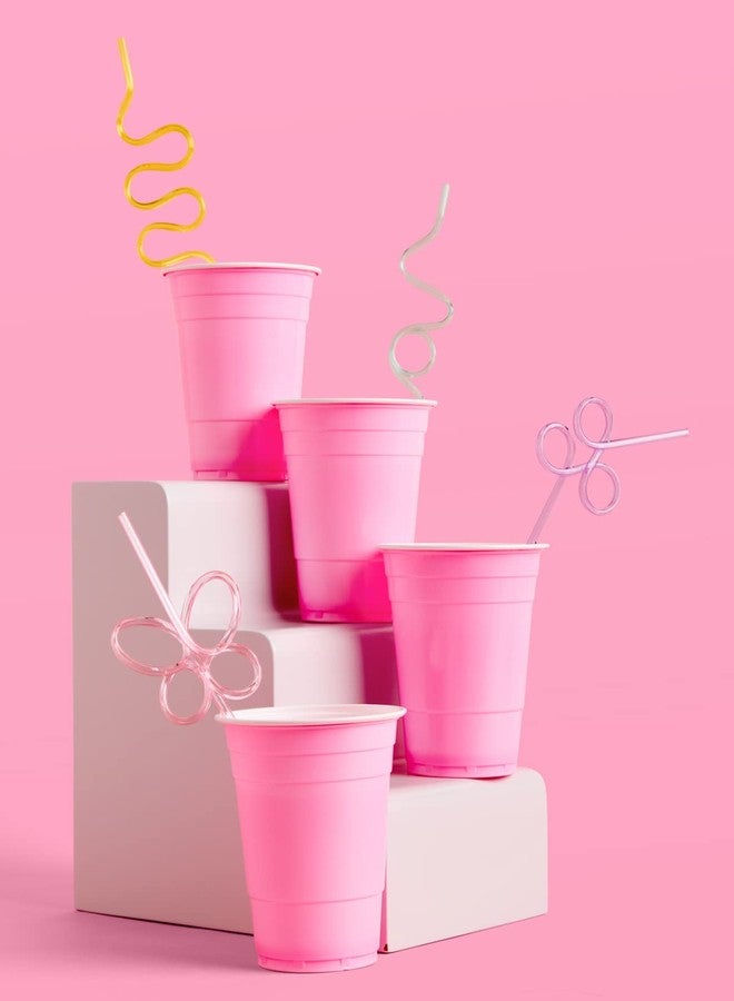 xo, Fetti Pastel Reusable Straw Set - 20 pc | Rainbow Birthday Party, Butterfly Bachelorette, Bridal Shower Decorations | Squiggly, Wavy, - Image 2
