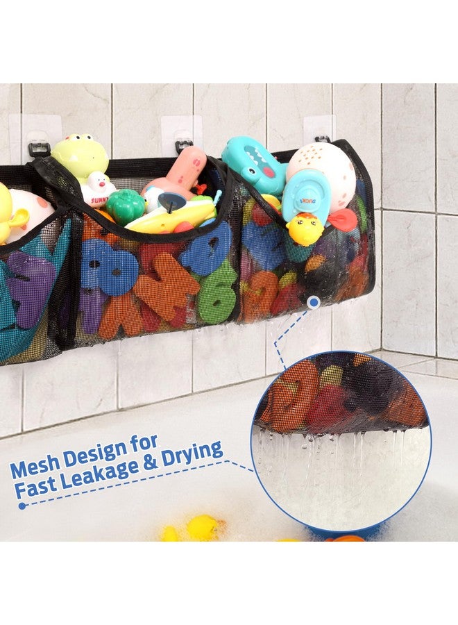 Goowin Bath Toy Storage, Bath Toy Holder, 3 Compartment Large Openings Bath Toy Organizer, Large Capacity Bath Tub Toy Holder, Kids Bathtub Toy Storage For Accessing & Sorting Toys (Black, Regular) - Image 4