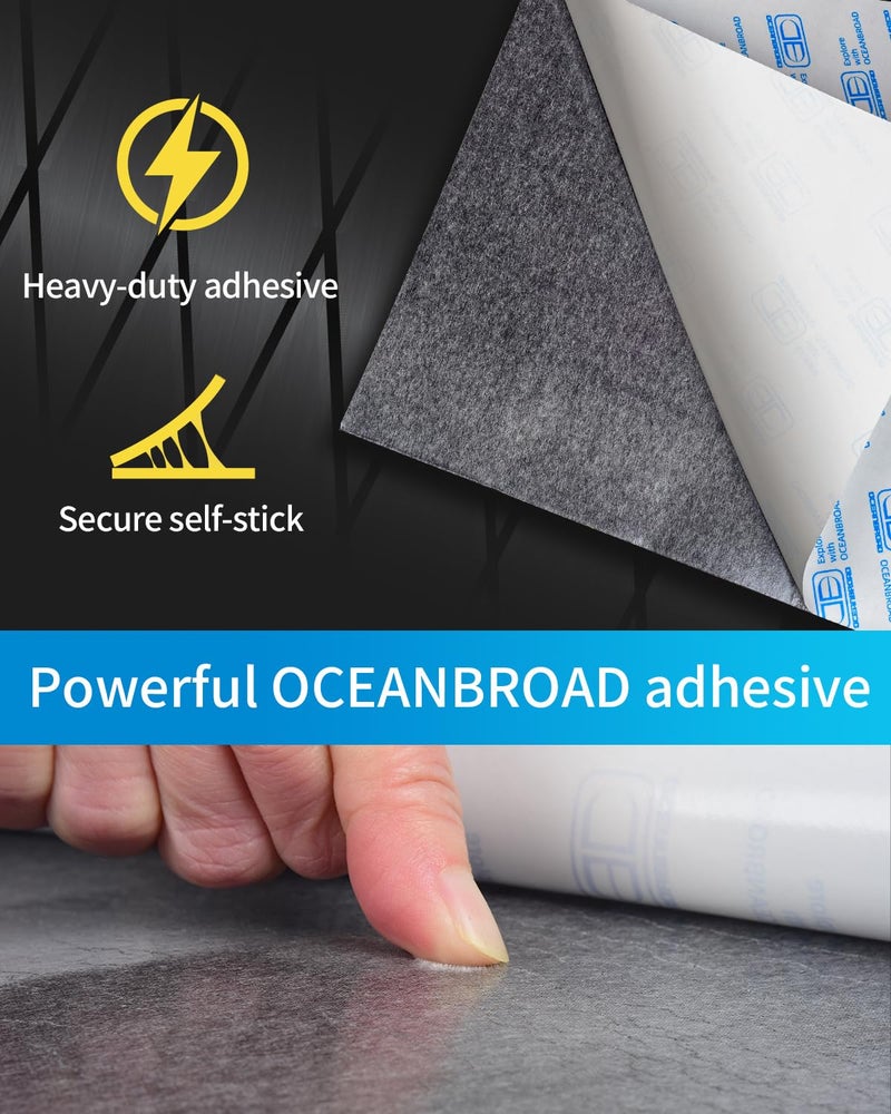 OCEANBROAD Diamond Pattern Boat Flooring Self-Adhesive EVA Foam Marine Decking Non-Slip Sheet for Boats, 96''x23.5'' Gray with Black Lines - Image 2