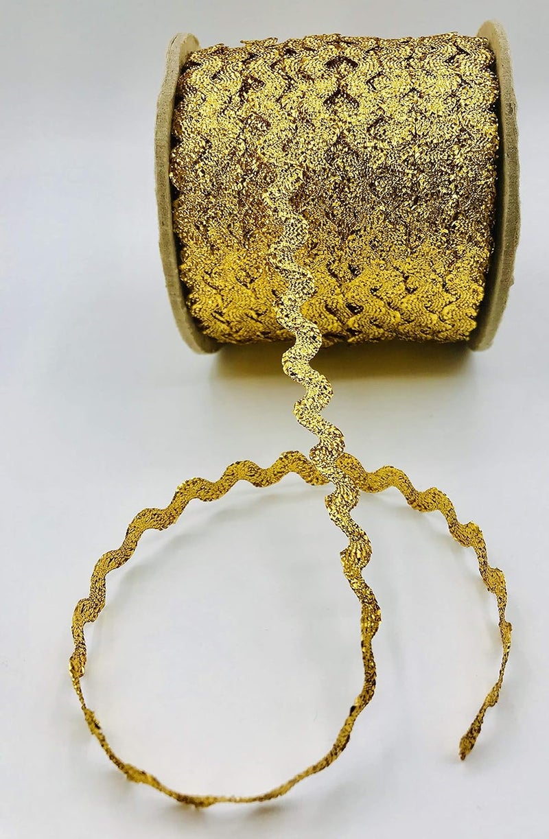 TrimPlace Gold 3/8" Metallic RIC Rac - 18 Yards - Image 1