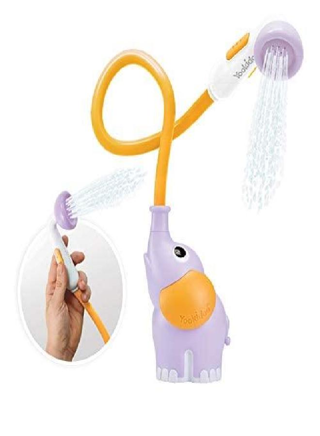 Yookidoo Yookidoo Baby Bath Shower Head - Elephant Water Pump with Trunk Spout Rinser - Control Water Flow from 2 Elephant Trunk Knobs for Maximum Fun in Tub or Sink for Newborn Babies (Purple) - Image 1