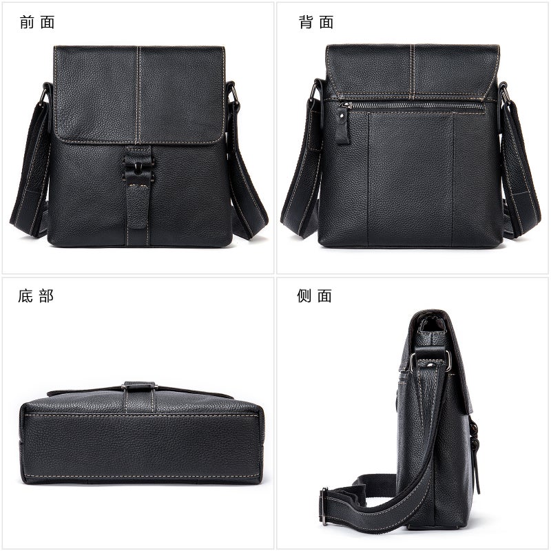 Malute Brand Business Casual Men'S First Layer Cowhide Shoulder Crossbody Bag Retro Flip Leather Men'S Bag - Image 3