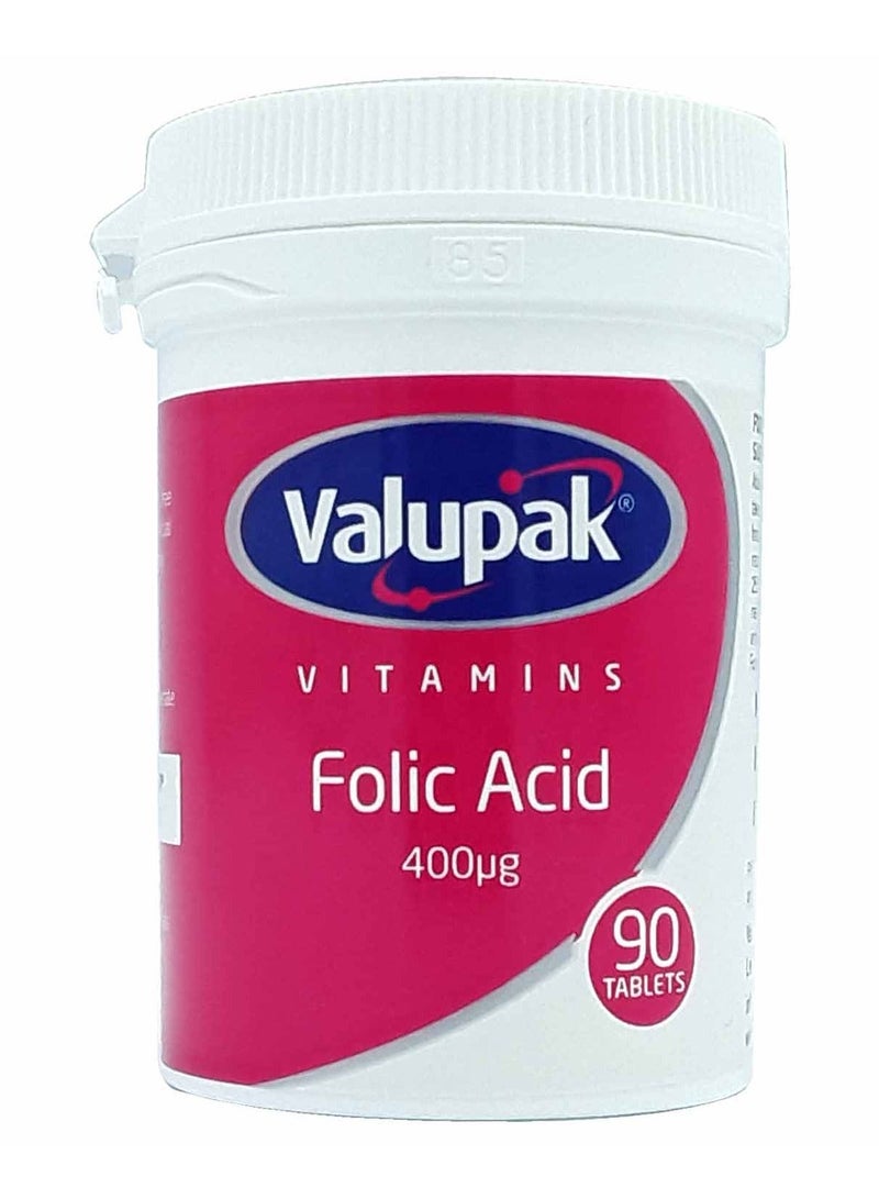 Valupak Folic acid 400mg 90 Tablets