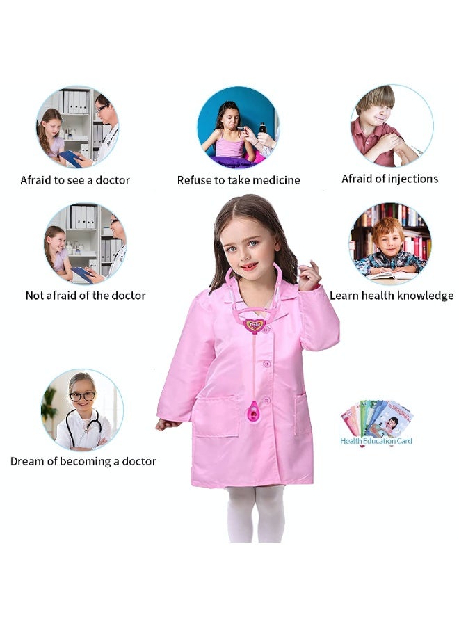 Doctor Playsets, 2-Pcs Pretend Play Dress Up Set, Children's Doctor Nurse Cosplay Costume, Role Play Hospital Coats and Cap, Doctor Party Accessories Birthday Gifts for Girls Ages 3+ - Image 5