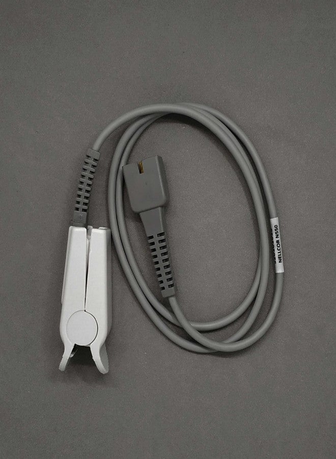 Biometric Cables SpO2 0.9Mtr Probe Compatible with Nellcor-DS100A (Oximax)/ L&T(Planet50N/60/40/Comet 9pin)- Adult Clip Type;Grey. - Image 1