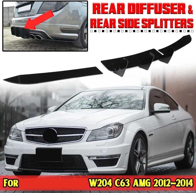 QASULER W204 Car Rear Bumper Diffuser Lip - Image 5