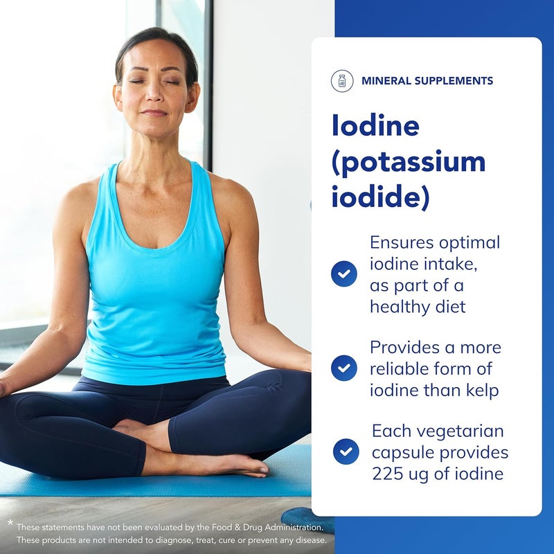 Pure Encapsulations Iodine Potassium Iodide 225 UG Hypoallergenic Supplement Supports Metabolism Healthy Skin and Thyroid Function 60 Vegetarian Capsules - Image 2