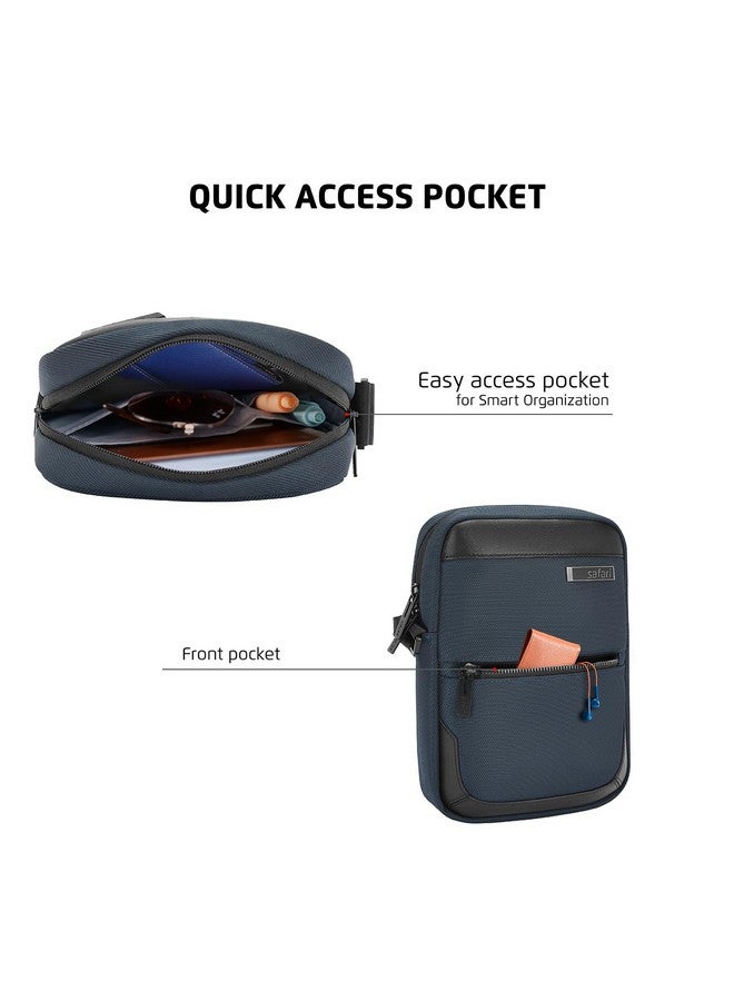 Safari حقيبة سافاري سيلكت ميوز مع حزام كتف قابل للتعديل، قماش بوليستر مختلط متين، للرجال والنساء، أزرق - Image 2