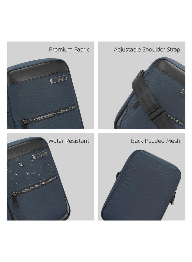 Safari حقيبة سافاري سيلكت ميوز مع حزام كتف قابل للتعديل، قماش بوليستر مختلط متين، للرجال والنساء، أزرق - Image 3