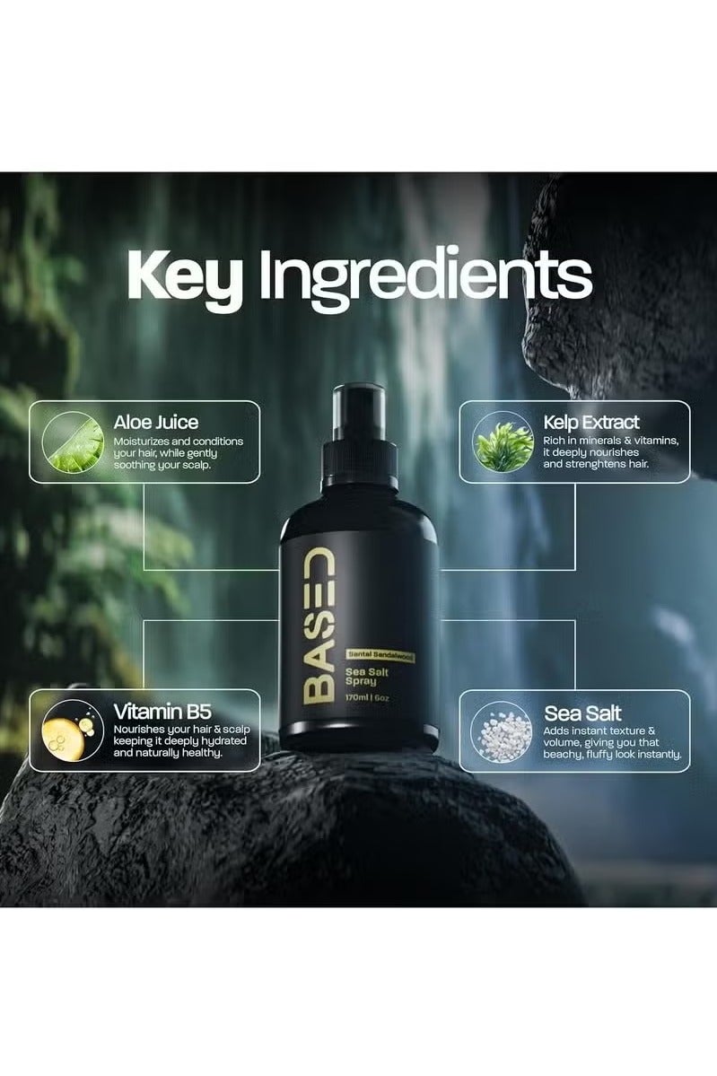 Based Sea Salt Spray, Natural Finish Sea Salt Spray for Hair, Gives Volume and Texture, Enriched with Seaweed and Vitamin B5, Lightweight and Non-Greasy, Paraben Free - Image 3