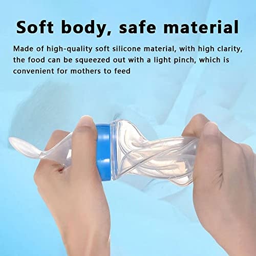 Moppets 4 Ounce Sqeezy Baby First Food/Cereal Feeder Bottle with Ultra-Soft Silicone Spoon (WHITE) - Image 5