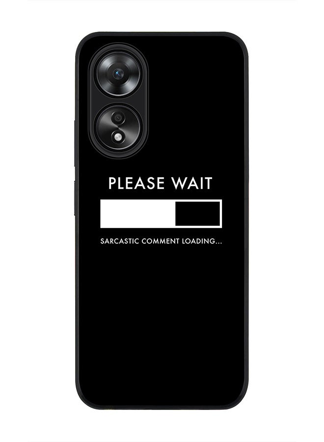 Stylizedd Rugged Black edge case for Oppo A58 4G, Slim fit Soft Case Flexible Rubber Edges Anti Drop TPU Gel Thin Cover- Please Wait - Image 1