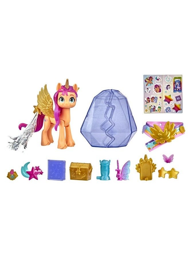 my little Pony - : A New Generation Movie Crystal Adventure Alicorn Sunny Starscout  3Inch Alicornstyle Toy, Surprise Accessories, Bracelet - Image 1