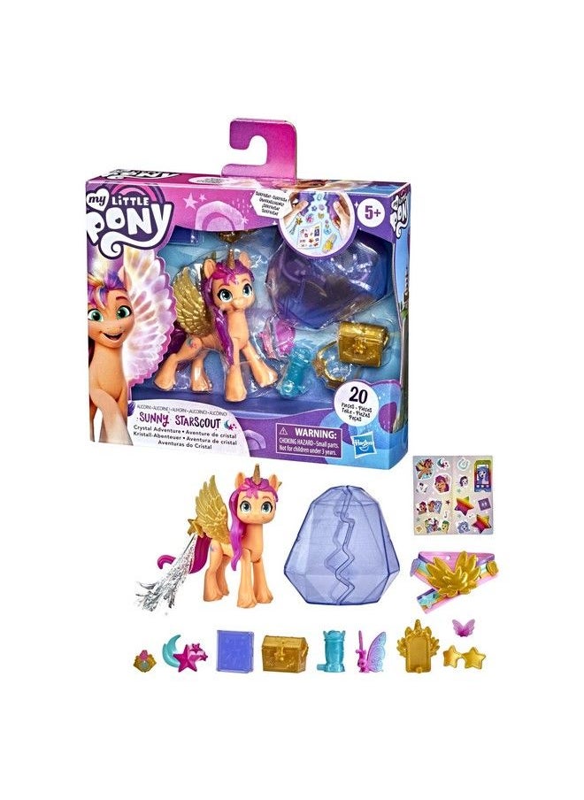 my little Pony - : A New Generation Movie Crystal Adventure Alicorn Sunny Starscout  3Inch Alicornstyle Toy, Surprise Accessories, Bracelet - Image 1