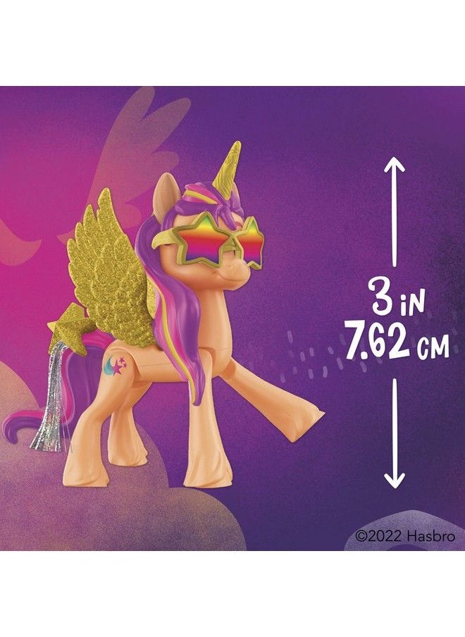 my little Pony - : A New Generation Movie Crystal Adventure Alicorn Sunny Starscout  3Inch Alicornstyle Toy, Surprise Accessories, Bracelet - Image 1