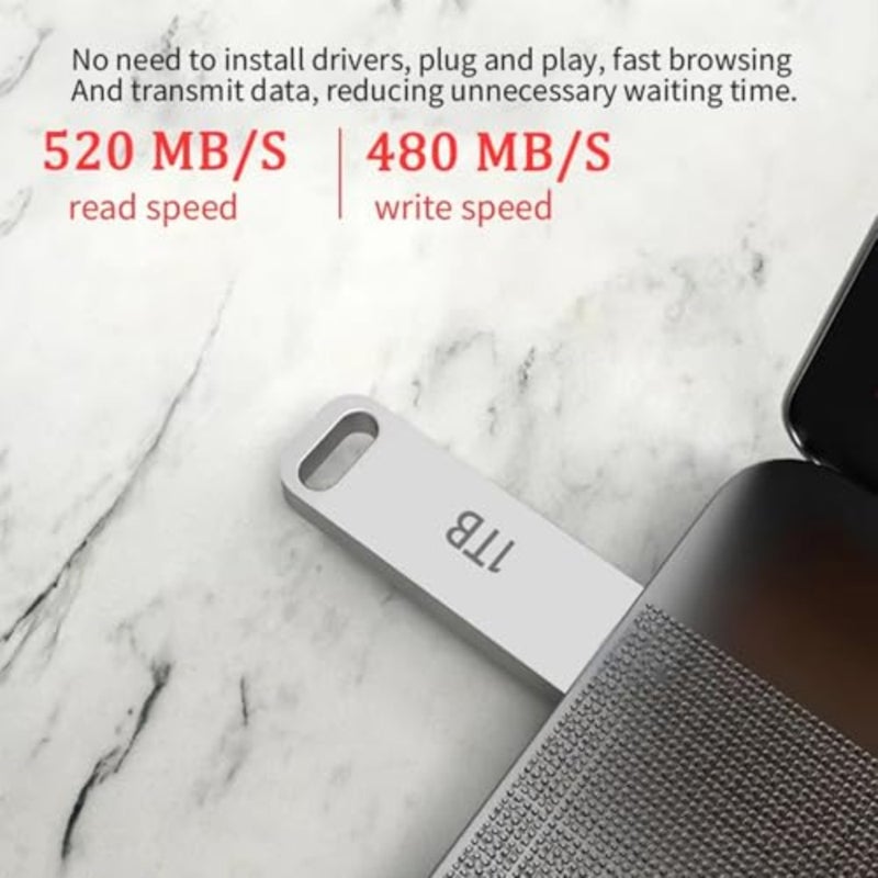 محرك أقراص USB 3.1 بسعة 1 تيرابايت للاستخدام المكتبي، هيكل معدني، أسود، مقاوم للماء ونقل عالي السرعة - Image 5