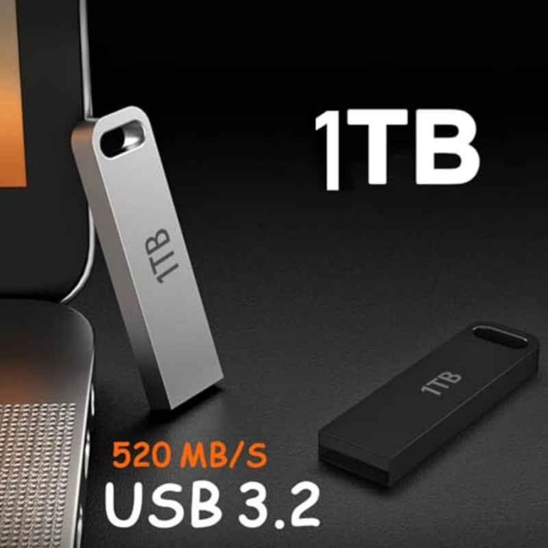 محرك أقراص USB 3.1 بسعة 1 تيرابايت للاستخدام المكتبي، هيكل معدني، أسود، مقاوم للماء ونقل عالي السرعة - Image 2