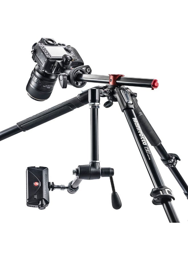 مانفروتو ترايبود Manfrotto MT190XPRO4 190X PRO من الألمنيوم، 4 أقسام، ترايبود احترافي لكاميرات DSLR والميرورليس مع قفل سريع وارتفاع قابل للتعديل وعمود أفقي 90° – أسود - Image 3