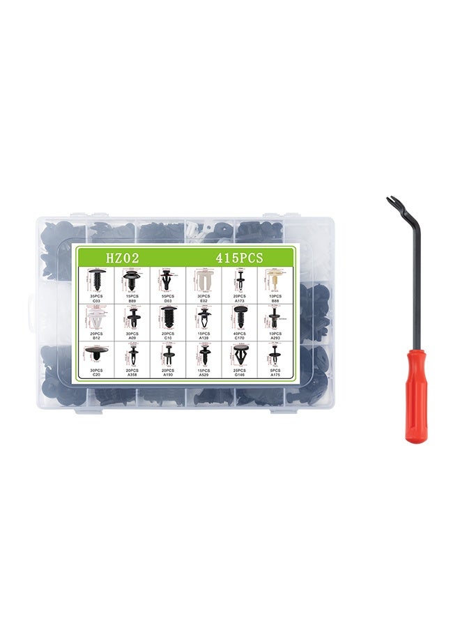 LAWAZIM 415-Piece Auto Fastener Clips With Clips Removal Tool - Assorted Car Body Plastic Push Retainer Pin Rivet Fasteners Kit with Moulding, Bumper, Fender, Trim Clips - for Universal Vehicle Repair - Image 1