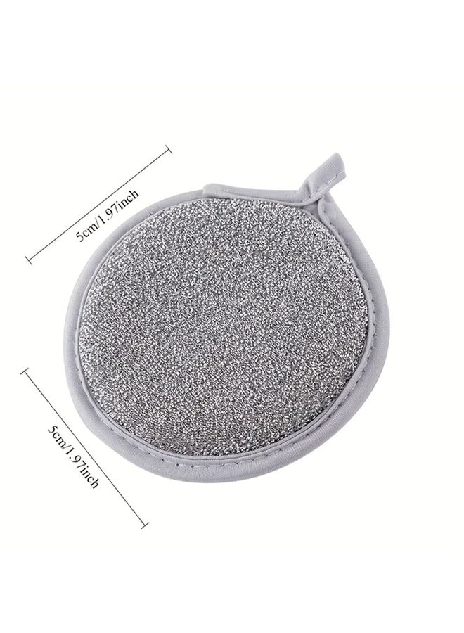 5 Pack Silvery Wire Scrub Sponges Double Sided Kitchen Cleaning For Pots Pans - Image 3