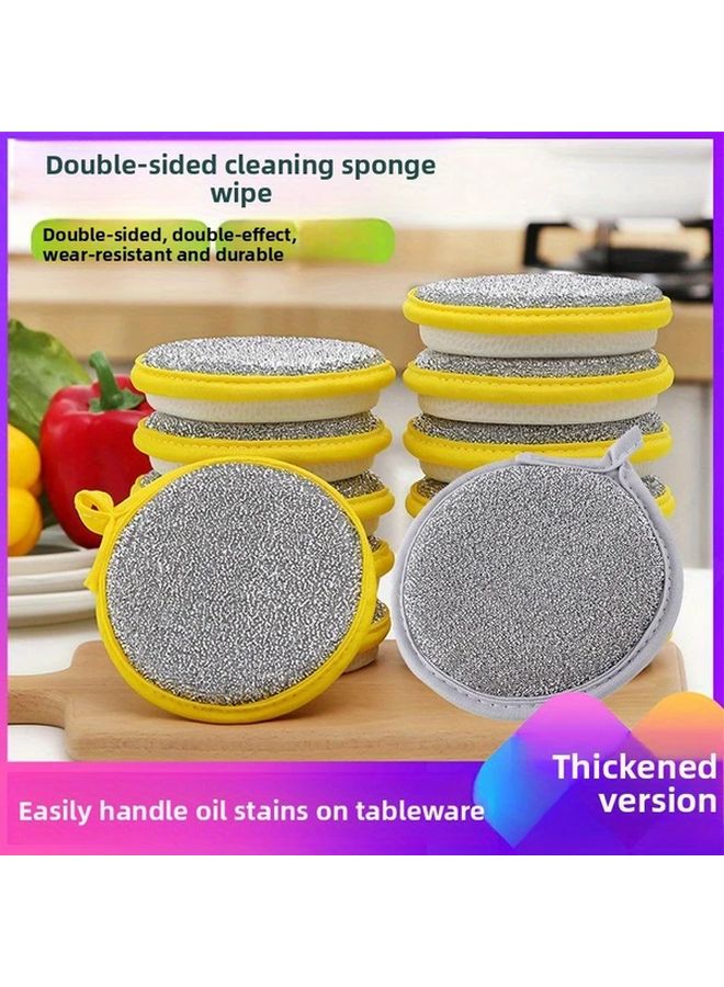 5 Pack Silvery Wire Scrub Sponges Double Sided Kitchen Cleaning For Pots Pans - Image 1